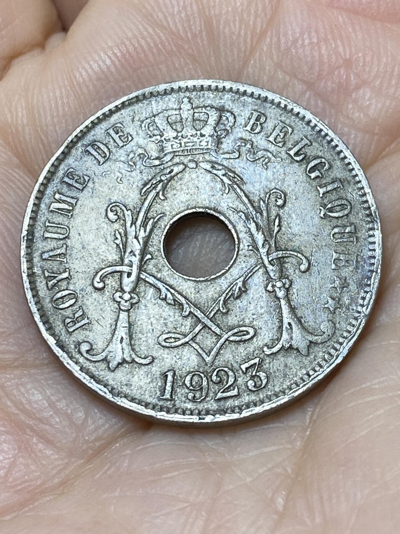 2025年第一百一十二场(总第一百三十八场）外国好品散币(免佣金) 比利时🇧🇪1923年25分(阿尔贝一世时期，法语版)