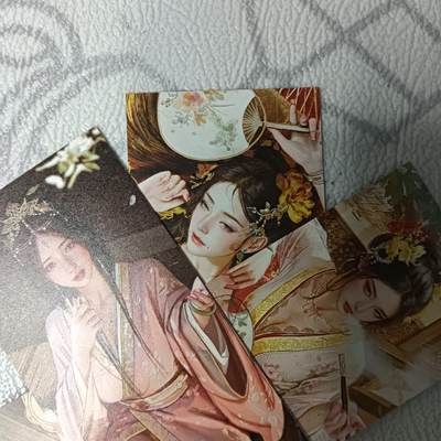 花开卡拍第43期（10月19号周日截拍，品控勿拍!!!拍品不寄存，运费5元，自制卡难免瑕疵，可能存在轻微撞角爆边等出厂瑕疵，品控介意勿拍！） - 燎原 书签 商玲珑 聘娘等 3张