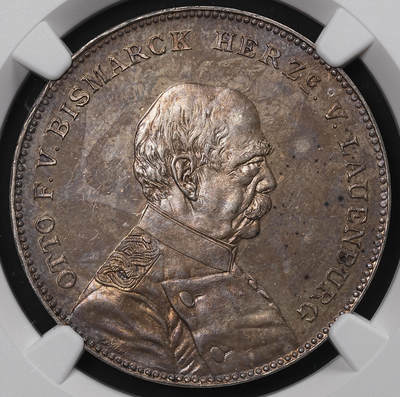 修遠堂世界钱币第八十九期 - NGC MS62 1894年俾斯麦与威廉二世和解纪念银章
