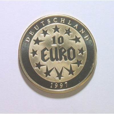德国1997年10欧元 女神骑牛高浮雕精制镀银币章 30MM 德国1997年10欧元 女神骑牛高浮雕精制镀银币章 30MM