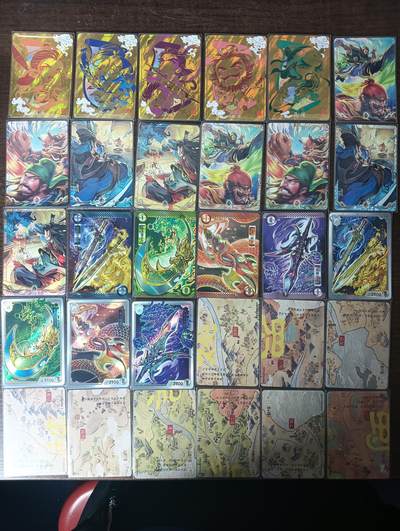 花开卡拍第43期（10月19号周日截拍，品控勿拍!!!拍品不寄存，运费5元，自制卡难免瑕疵，可能存在轻微撞角爆边等出厂瑕疵，品控介意勿拍！） - 卡游三国 3元包 武器卡一套8张 对决卡一套8张 金色萌将卡一套5张 城池卡一套9张 共30张 全新自拆