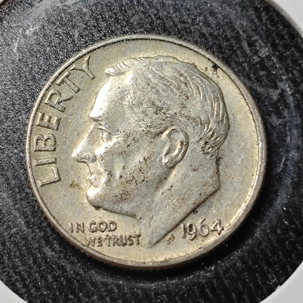 KK钱币收藏小铺  （套币 批量/好品散币 银币）专场  2月预留时间 周末发货   1964美国10分银币