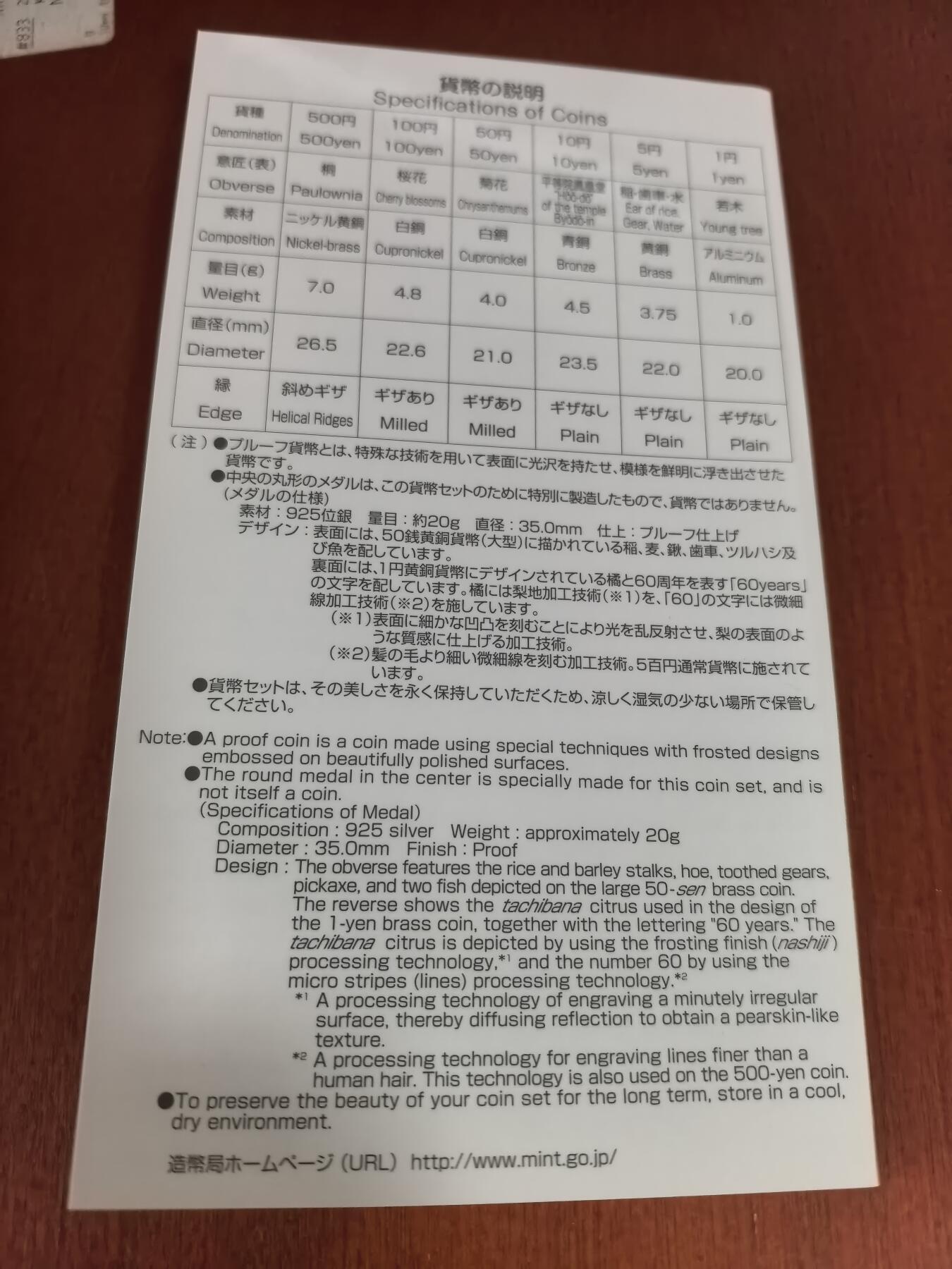 长老汇蛇年精选第六十二场拍卖 2013日本小面额硬币立法确立60周年6枚套精制币+20克999彩色同主题银章，盒证全