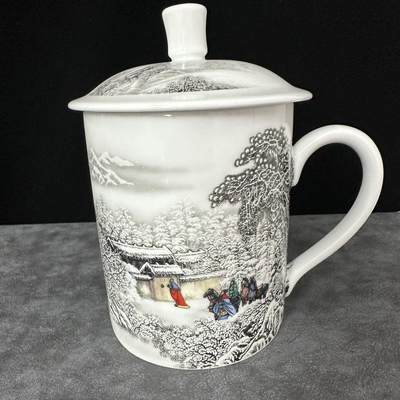 听雨轩  景德镇工艺美术大师作品专场 - 国级工艺美术大师张松茂《三顾茅庐》茶杯礼盒证书