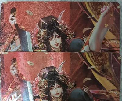 花开卡拍第43期（10月19号周日截拍，品控勿拍!!!拍品不寄存，运费5元，自制卡难免瑕疵，可能存在轻微撞角爆边等出厂瑕疵，品控介意勿拍！） - 卡玩帕克 异界水浒神姬 铁臂膊 蔡福 1套2张 粗闪