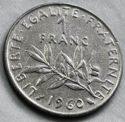 神仙姐姐-中外币专场22 1960 年法国播种女神 1 法郎