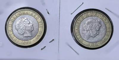 北京马甸外国币专卖第145期，外国币专场，陆续上拍，欢迎关注 2英镑纪念币2枚