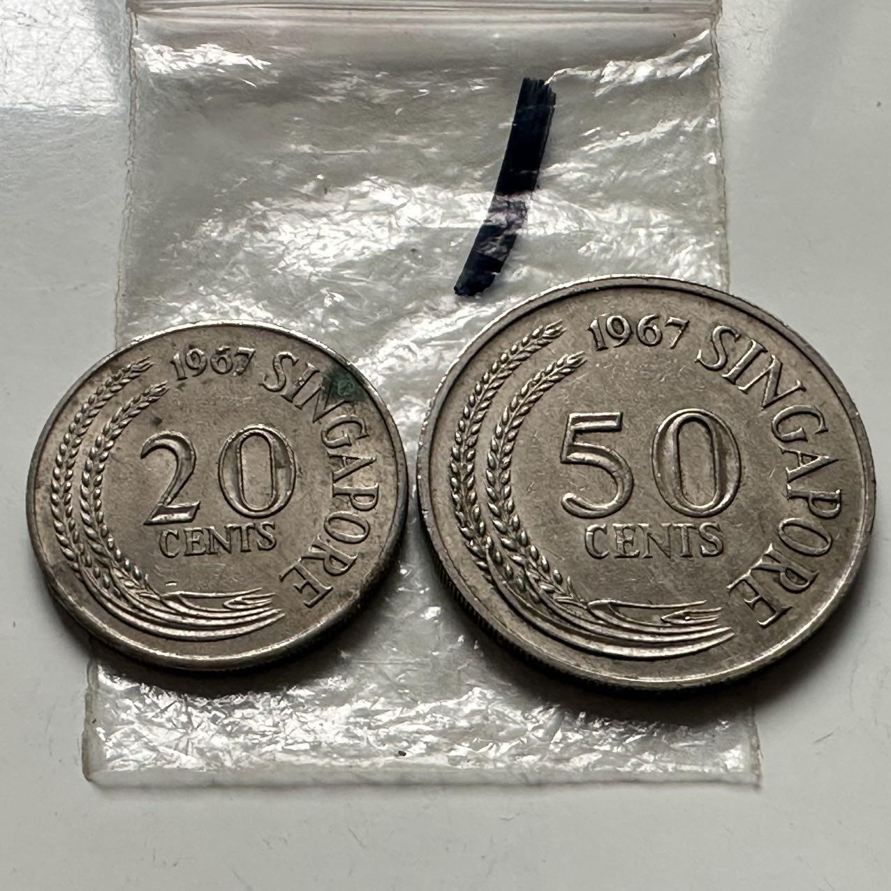 🌹外币初藏🌹🐯2025年第116场  每周二四六晚8️⃣点 接代拍 新加坡1967年一对 首年份1