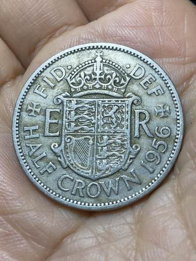 2025年第一百一十二场(总第一百三十八场）外国好品散币(免佣金) - 英国🇬🇧1956年半克朗(伊丽莎白二世青年桂冠，第二版)