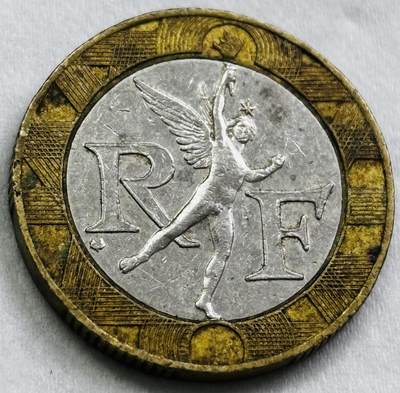 神仙姐姐-中外币专场22 1990 年法国10 法郎双色币