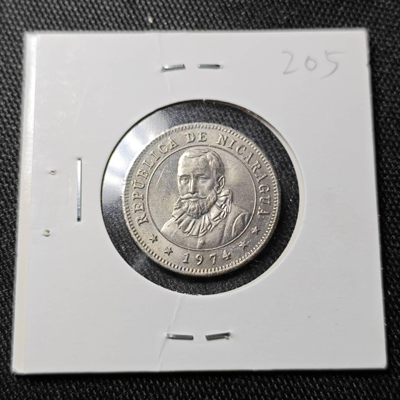 KK钱币收藏小铺  （套币 批量/好品散币 银币）专场  2月预留时间 周末发货 1974尼加拉瓜25分 好品 