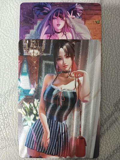 花开卡拍第43期（10月19号周日截拍，品控勿拍!!!拍品不寄存，运费5元，自制卡难免瑕疵，可能存在轻微撞角爆边等出厂瑕疵，品控介意勿拍！） - 五月卡牌 ACG美少女 2张 粗闪