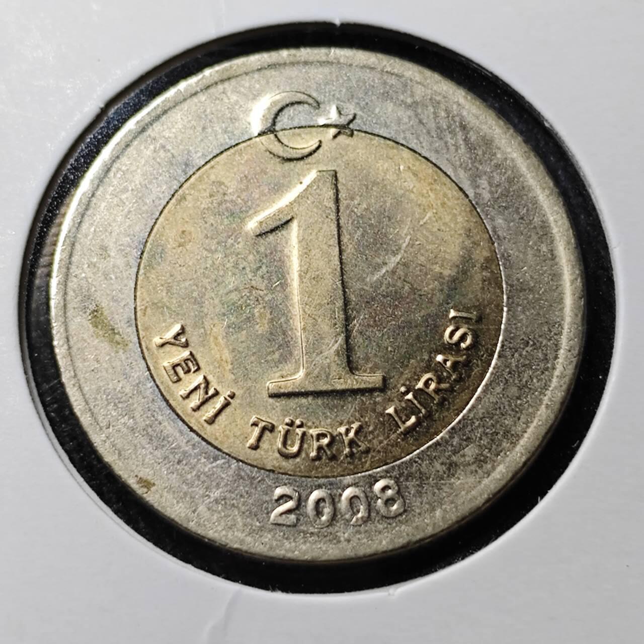 KK钱币收藏小铺  （套币 批量/好品散币 银币）专场  2月预留时间 周末发货 2008土耳其1里拉 好品 
