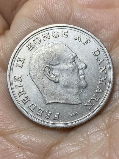 2025年第一百一十二场(总第一百三十八场）外国好品散币(免佣金) - 丹麦🇩🇰1969年1克朗(弗雷德里克九世，C; S版)