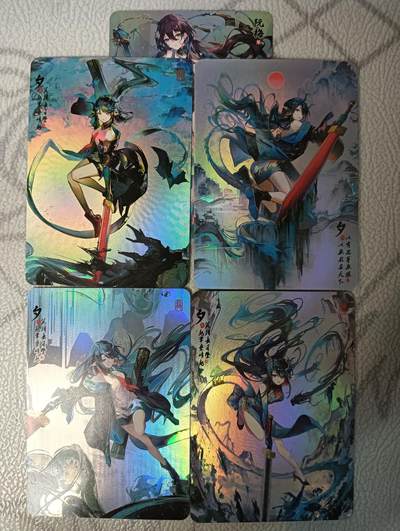 花开卡拍第43期（10月19号周日截拍，品控勿拍!!!拍品不寄存，运费5元，自制卡难免瑕疵，可能存在轻微撞角爆边等出厂瑕疵，品控介意勿拍！） - 驴歪歪 明日方舟 夕 4张+崩铁 阮梅 1张 折光彩闪