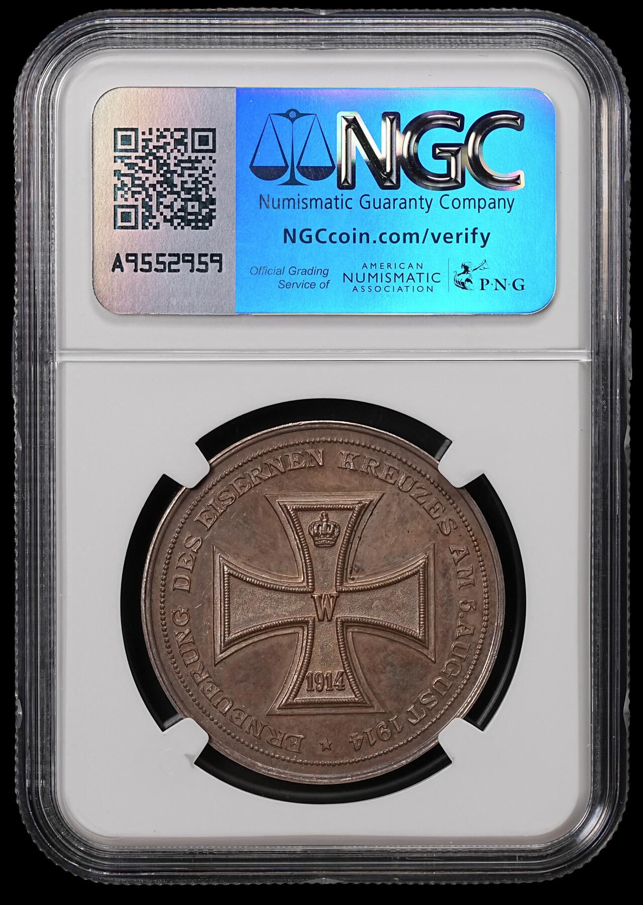 修遠堂世界钱币第八十九期 NGC MS63 1914年德国一战动员银章