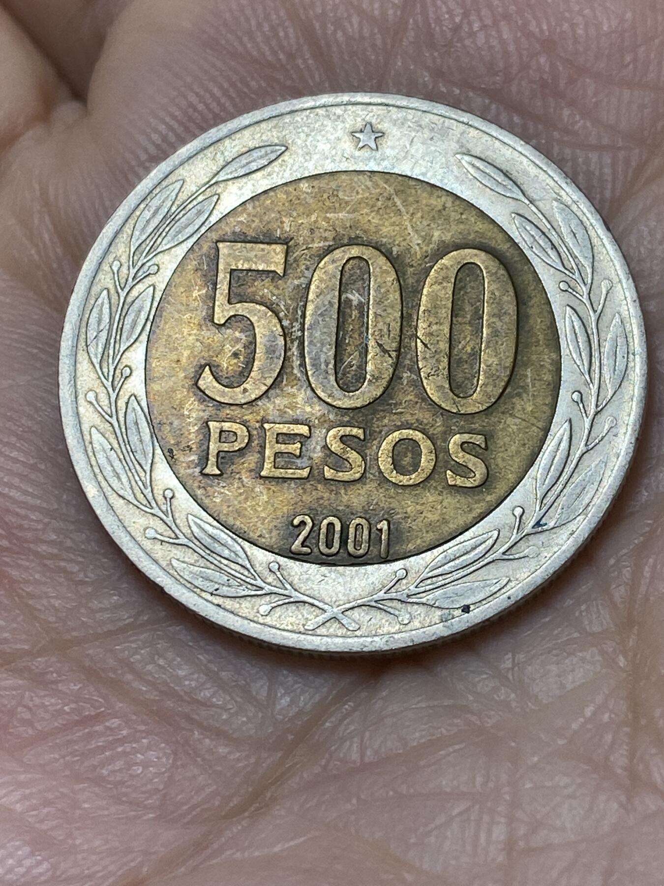 2025年第一百一十二场(总第一百三十八场）外国好品散币(免佣金) 智利🇨🇱2001年500比索