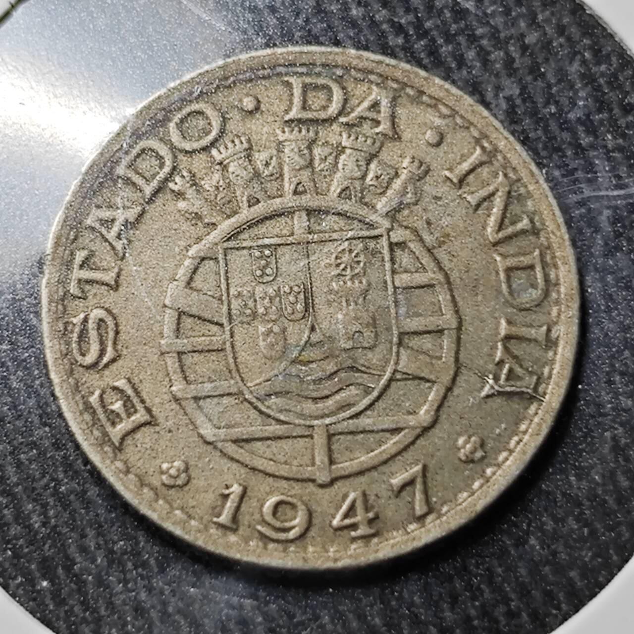 KK钱币收藏小铺  （套币 批量/好品散币 银币）专场  2月预留时间 周末发货 1947葡属印度1/4卢比 镍币