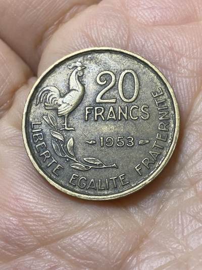 2025年第一百一十二场(总第一百三十八场）外国好品散币(免佣金) - 法兰西第四共和国1953年20法郎