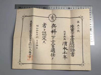 小驴勋章奖章收藏10月18日周六晚6点拍卖（珍爱和平，收藏战争，铭记历史，勿忘国耻，忠党爱国。有偿代拍，送拍规则在简介最后，参拍须阅读规则后再参拍，关系到运费包装发货时效真假辨别等关键信息，店主微信码在最后一拍品） - 下士任命