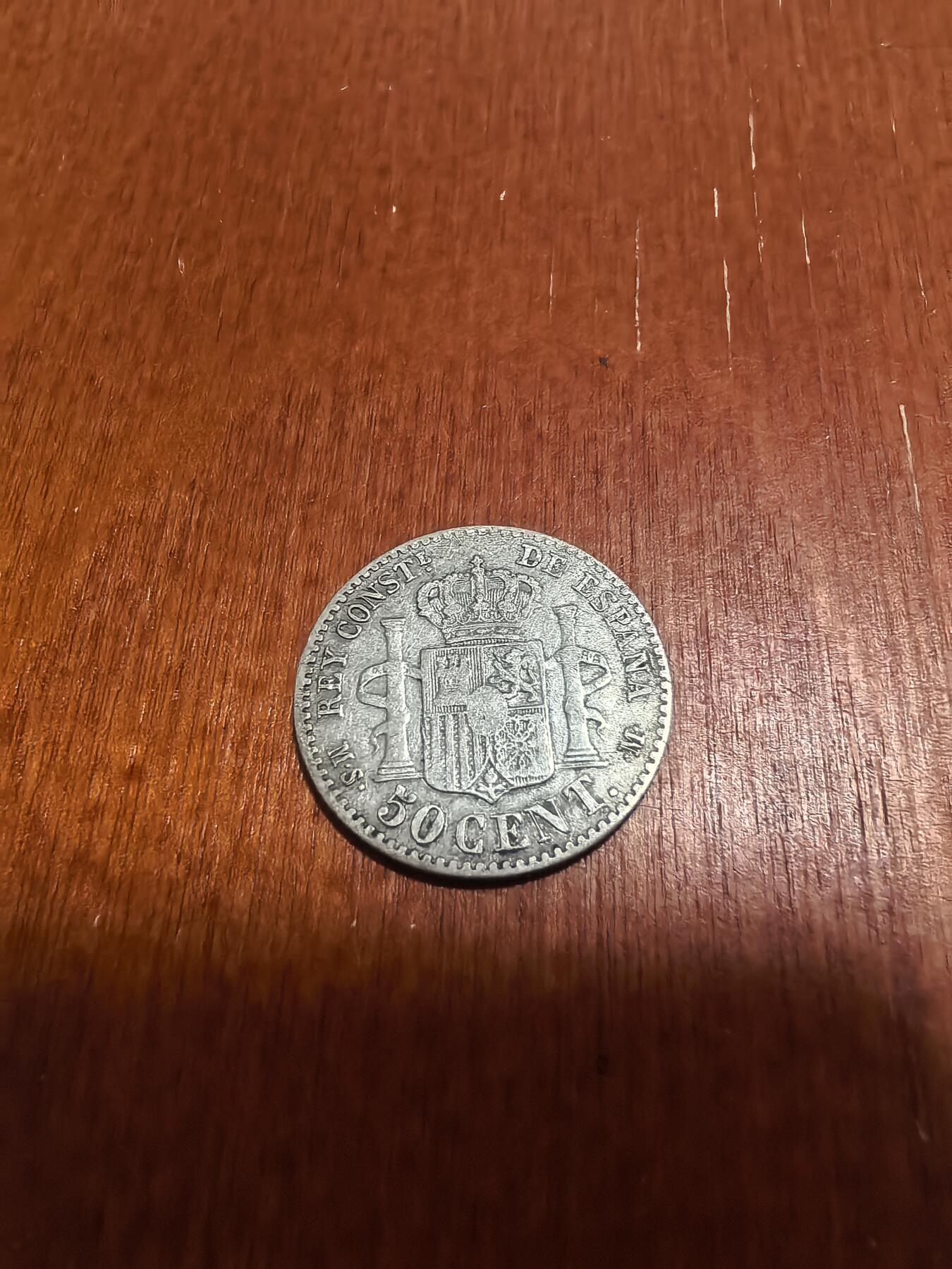 长老汇蛇年精选第六十二场拍卖 1881西班牙阿方索十二世50分银币，2.5克835银