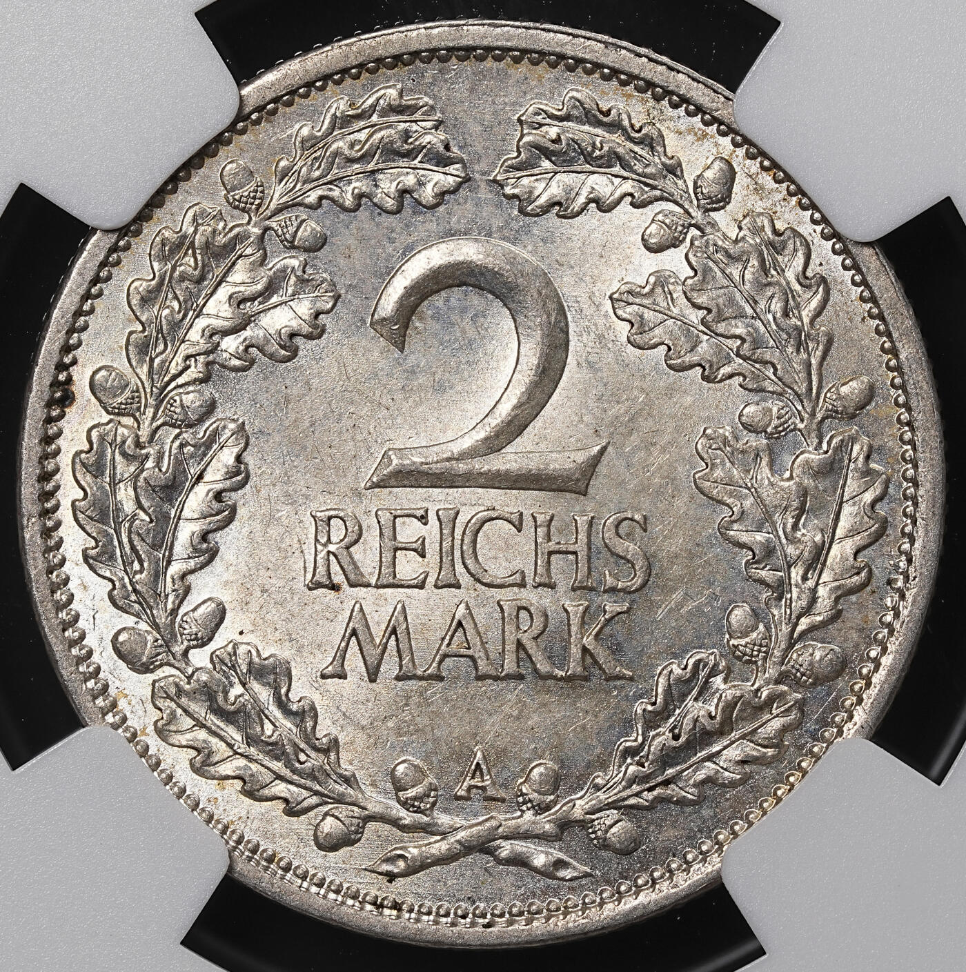 修遠堂世界钱币第八十九期 NGC MS63 1926年德国2马克银币 A厂铭