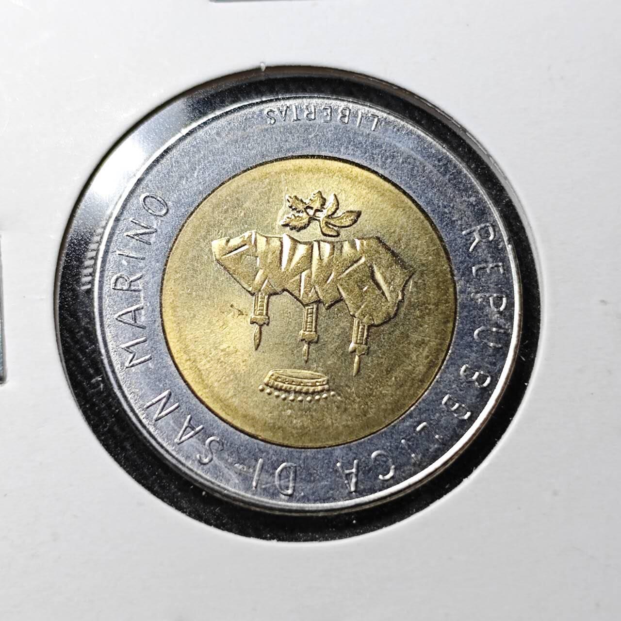 KK钱币收藏小铺  （套币 批量/好品散币 银币）专场  2月预留时间 周末发货 1986 圣马力诺500里拉双色币 好品