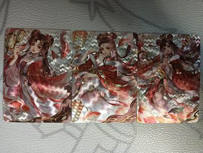 花开卡拍第43期（10月19号周日截拍，品控勿拍!!!拍品不寄存，运费5元，自制卡难免瑕疵，可能存在轻微撞角爆边等出厂瑕疵，品控介意勿拍！） - 墨卡牌 情人节特卡 3张 粗闪
