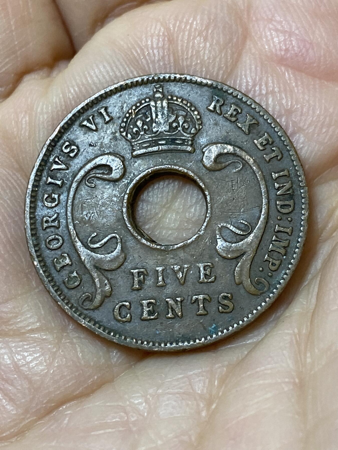 2025年第一百一十二场(总第一百三十八场）外国好品散币(免佣金) 英属东非1942年5分(乔治六世第二版)