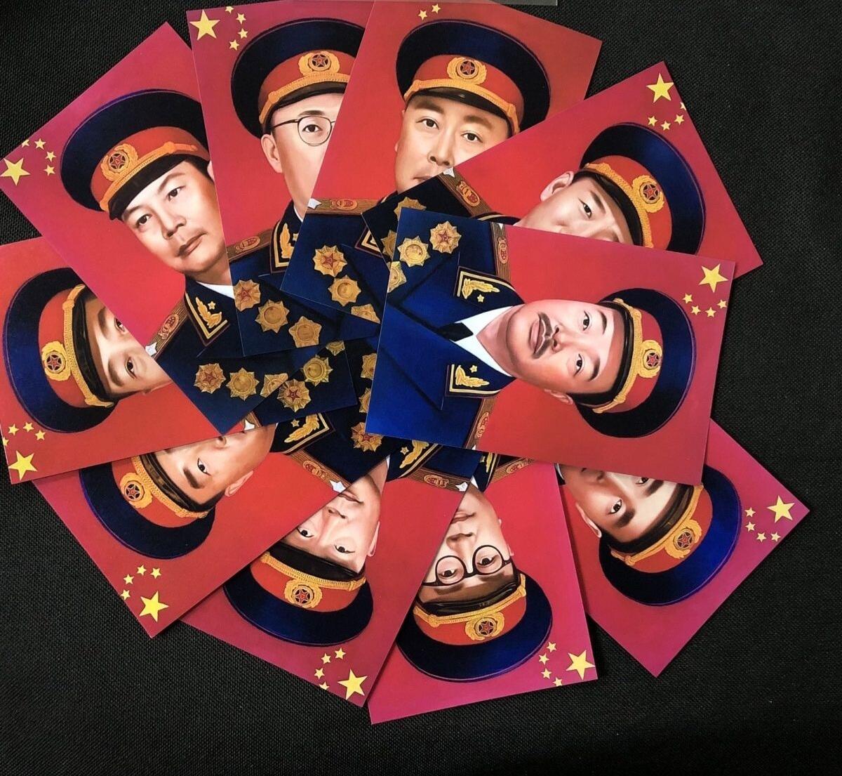 红色记忆专场 十大元帅明信片一套10枚高清珠光纸