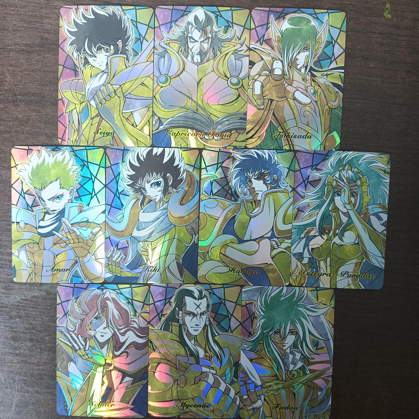 花开卡拍第43期（10月19号周日截拍，品控勿拍!!!拍品不寄存，运费5元，自制卡难免瑕疵，可能存在轻微撞角爆边等出厂瑕疵，品控介意勿拍！） 骁骑营 圣斗士 彩闪 10张