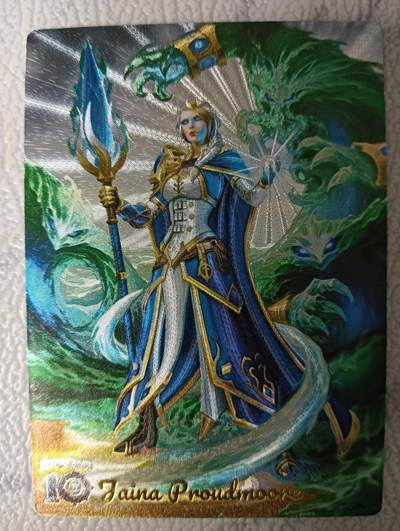 花开卡拍第43期（10月19号周日截拍，品控勿拍!!!拍品不寄存，运费5元，自制卡难免瑕疵，可能存在轻微撞角爆边等出厂瑕疵，品控介意勿拍！） - 奇点卡牌 魔兽世界 吉安娜 粗闪