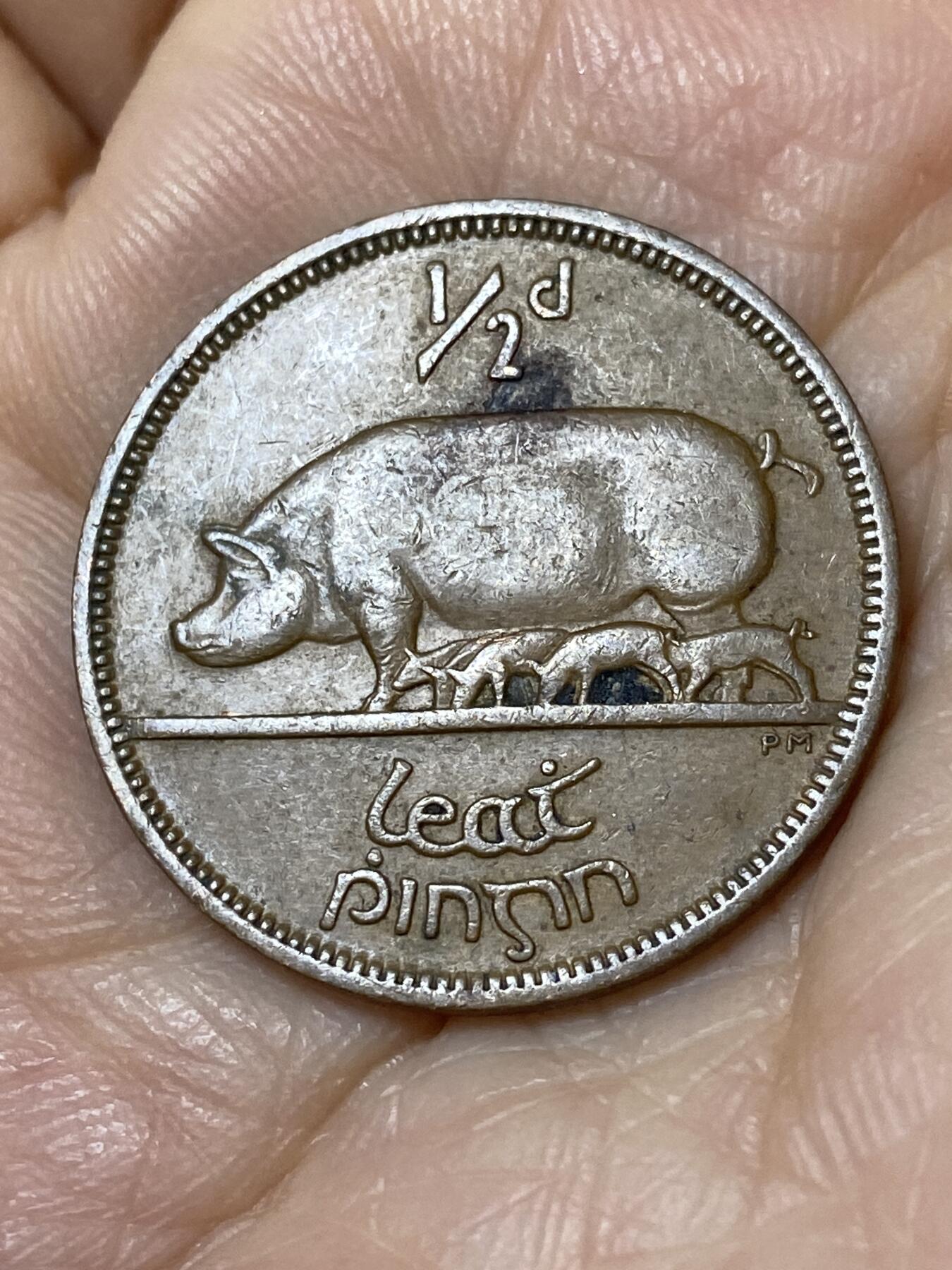 2025年第一百一十二场(总第一百三十八场）外国好品散币(免佣金) 爱尔兰🇮🇪1966年1/2便士(共和国时期第一套)