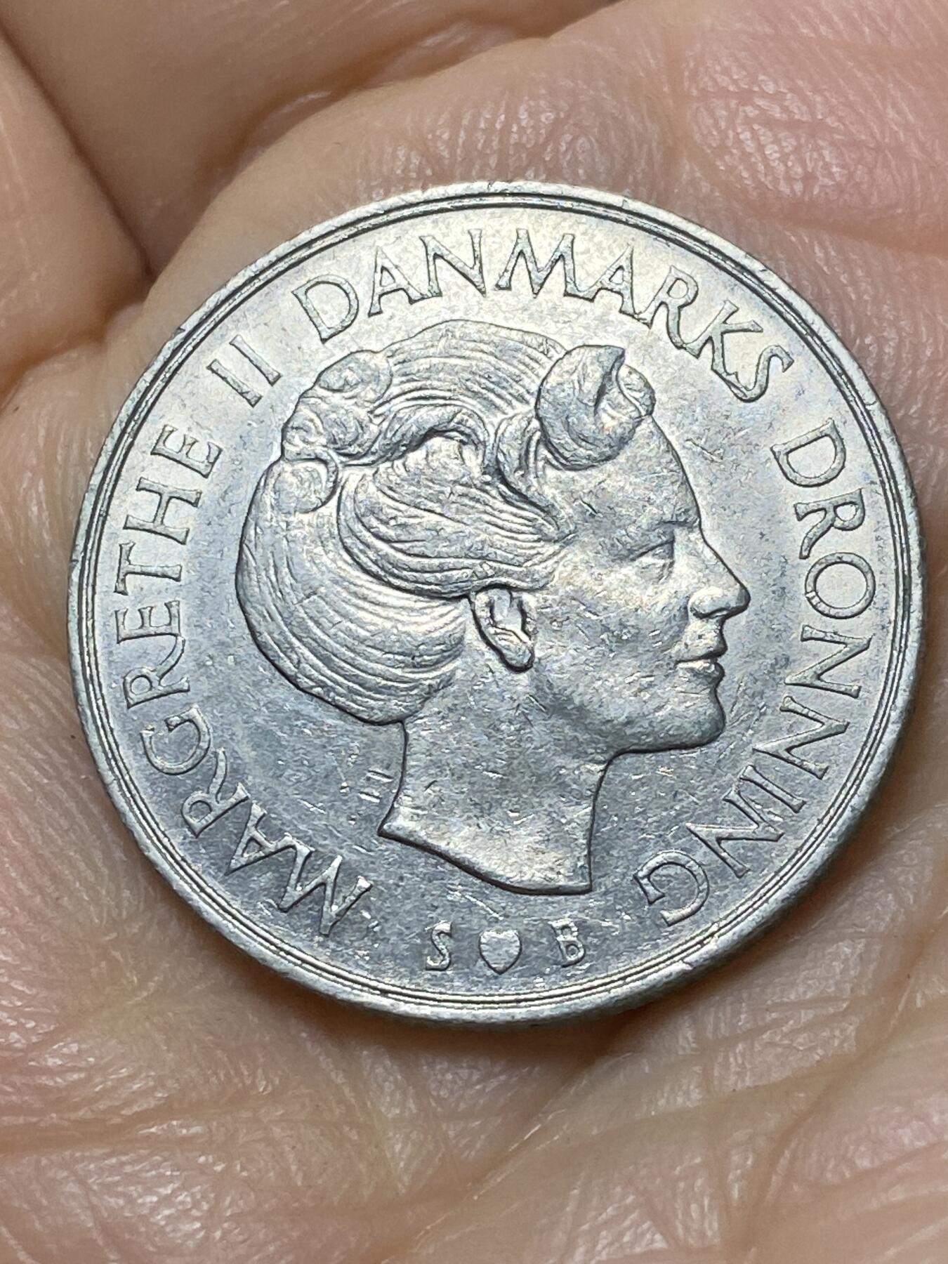 2025年第一百一十二场(总第一百三十八场）外国好品散币(免佣金) 丹麦🇩🇰1973年1克朗(玛格丽特二世，S; B版首发年)