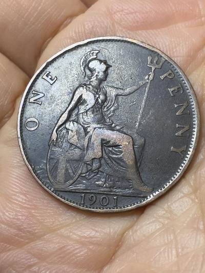 2025年第一百一十二场(总第一百三十八场）外国好品散币(免佣金) - 英国🇬🇧1901年1便士(维多利亚女王逝世年，老年披纱关门年)