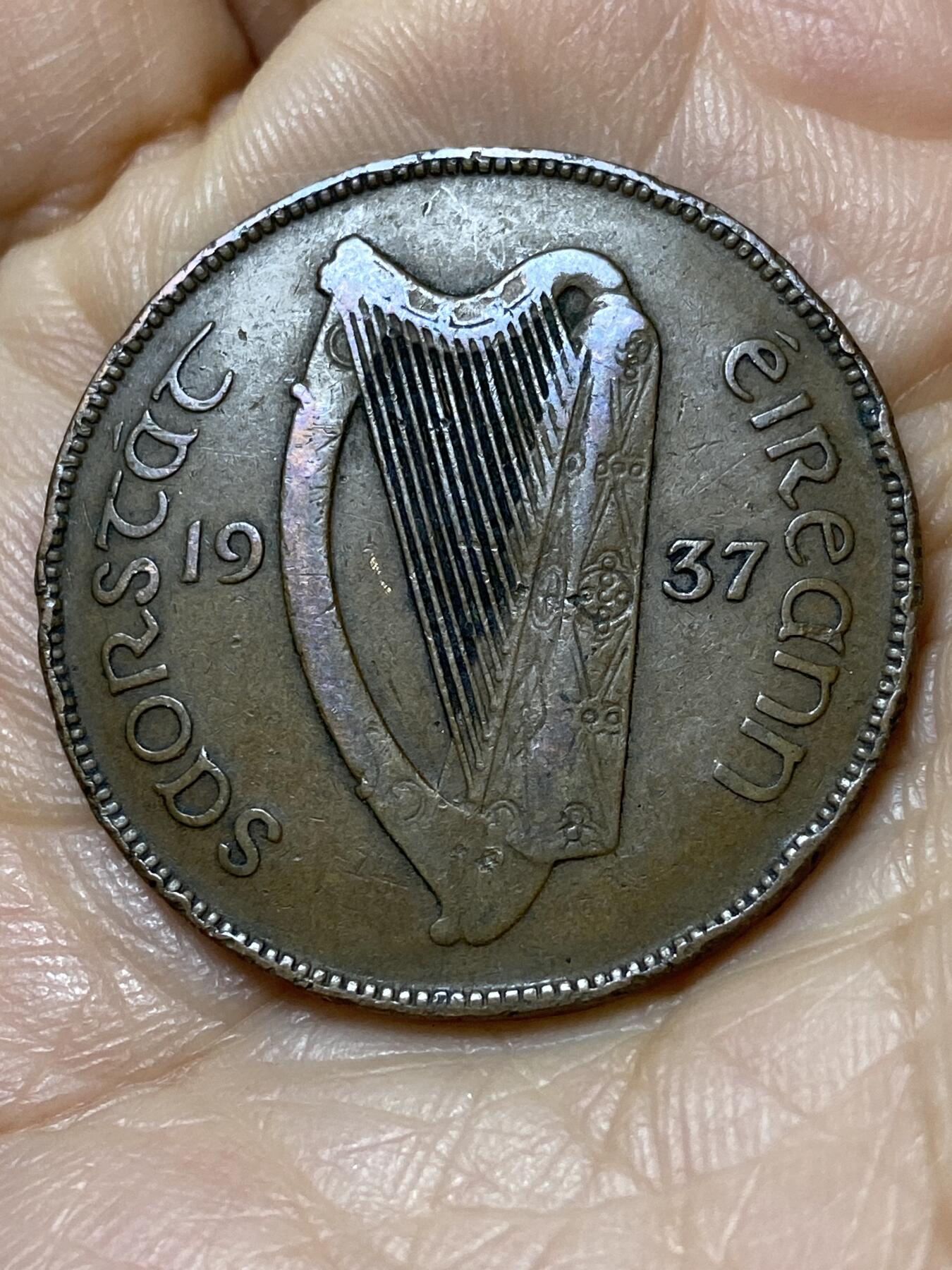 2025年第一百一十二场(总第一百三十八场）外国好品散币(免佣金) 爱尔兰🇮🇪1937年1便士(自由邦时期关门年)