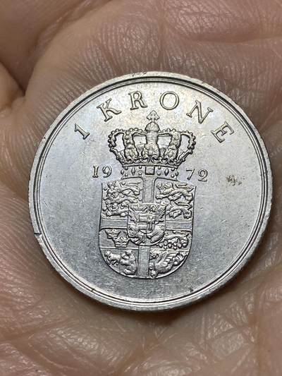 2025年第一百一十二场(总第一百三十八场）外国好品散币(免佣金) - 丹麦🇩🇰1972单年份1克朗(弗雷德里克九世逝世年，S; S版)