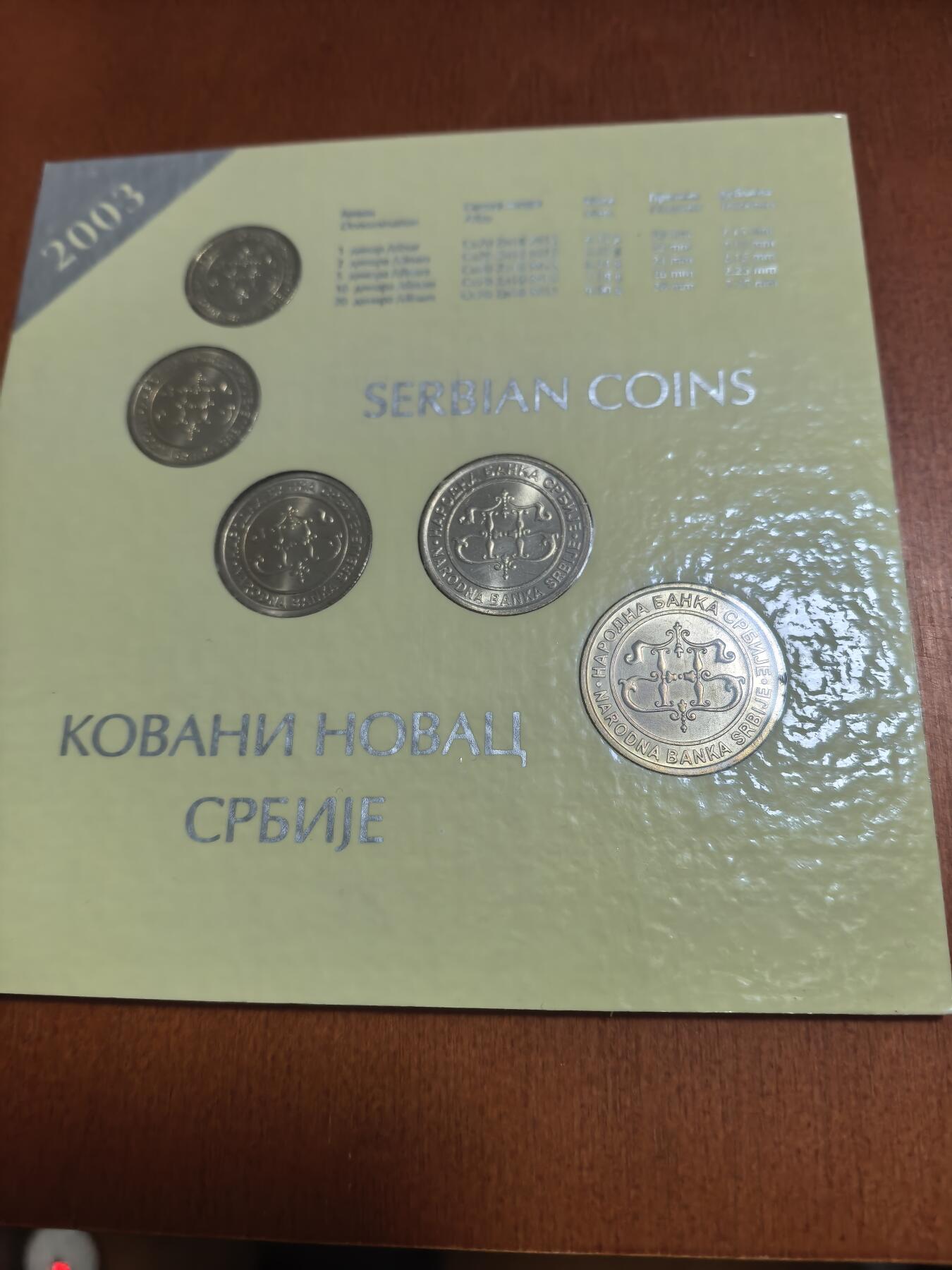 长老汇蛇年精选第六十二场拍卖 2003塞尔维亚5枚硬币套装，卡装