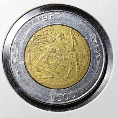 KK钱币收藏小铺  （套币 批量/好品散币 银币）专场  2月预留时间 周末发货 -  1982圣马力诺500里拉双色币