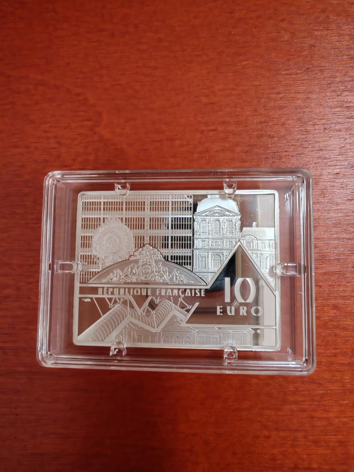 长老汇蛇年精选第六十二场拍卖  2020法国神奈川冲浪里10欧元矩形精制银币，盒证全，3000枚