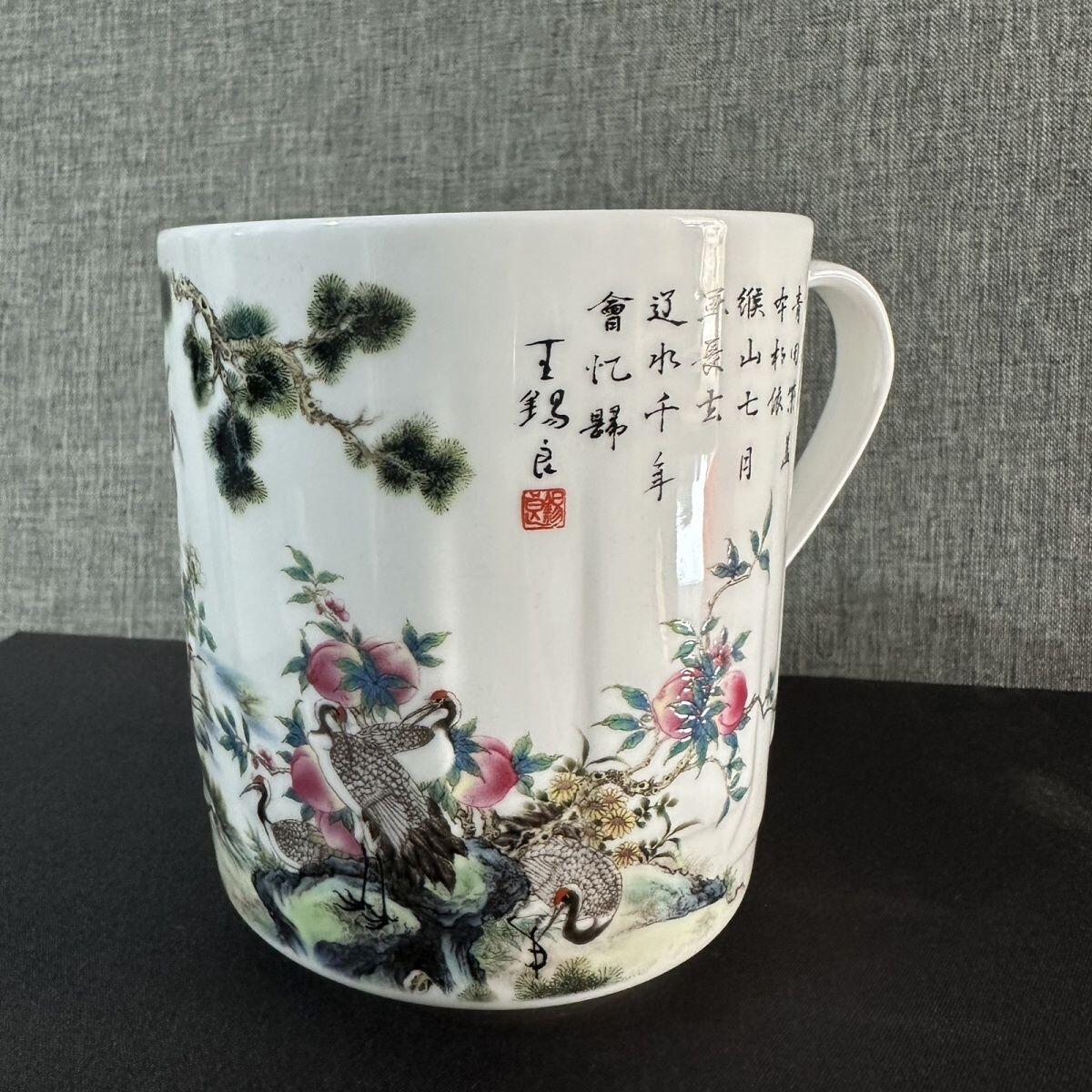 听雨轩  景德镇工艺美术大师作品专场 王锡良大师《百鹤迎春》对杯礼盒