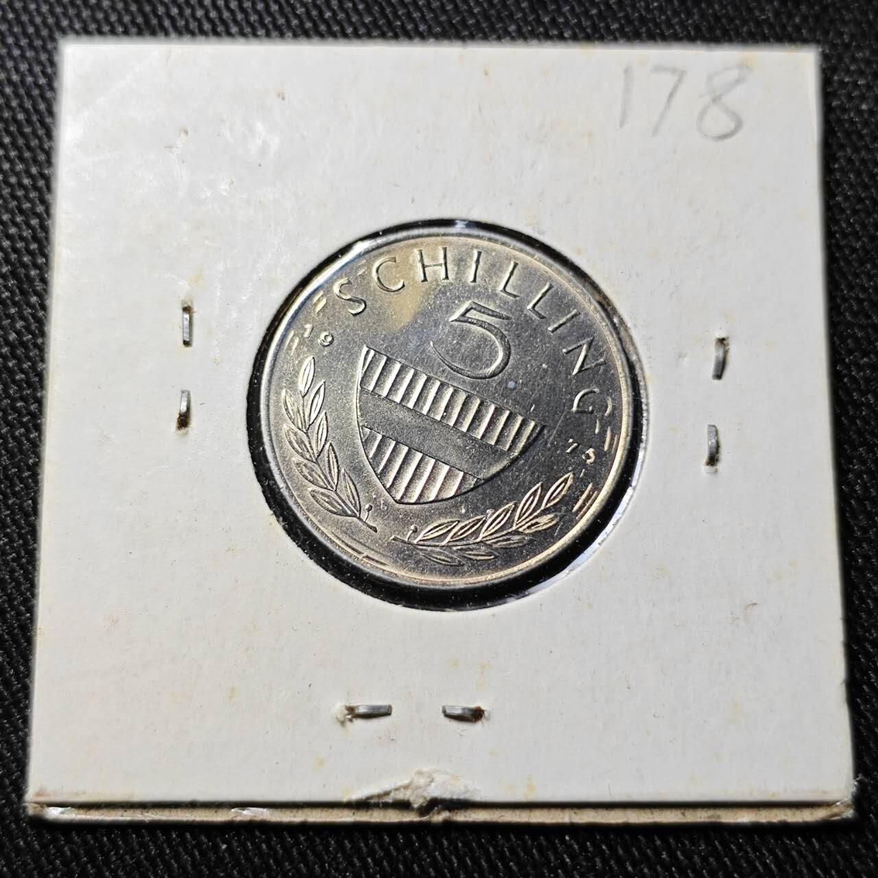 KK钱币收藏小铺  （套币 批量/好品散币 银币）专场  2月预留时间 周末发货  1975奥地利5先令 好品