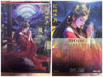 寸草不生拍卖会 第十一期 - 齐卡文化×卡有江湖画师豆豆，貂蝉拜月编号034/200折光粗闪