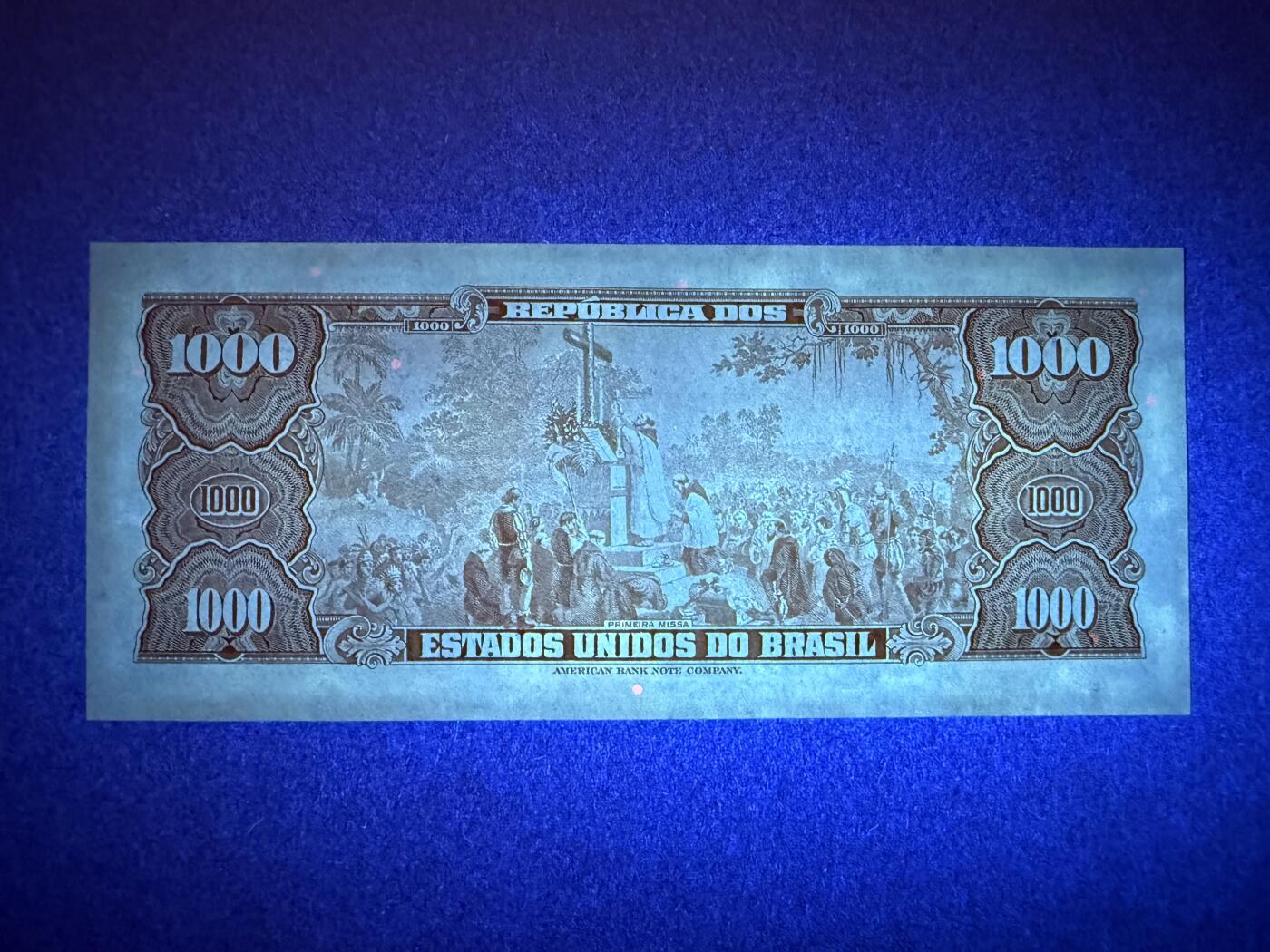 《艾美收藏》第216期-10.19周日外币超白金场 巴西1000克鲁塞罗 UNC 1961年 稀少大面值