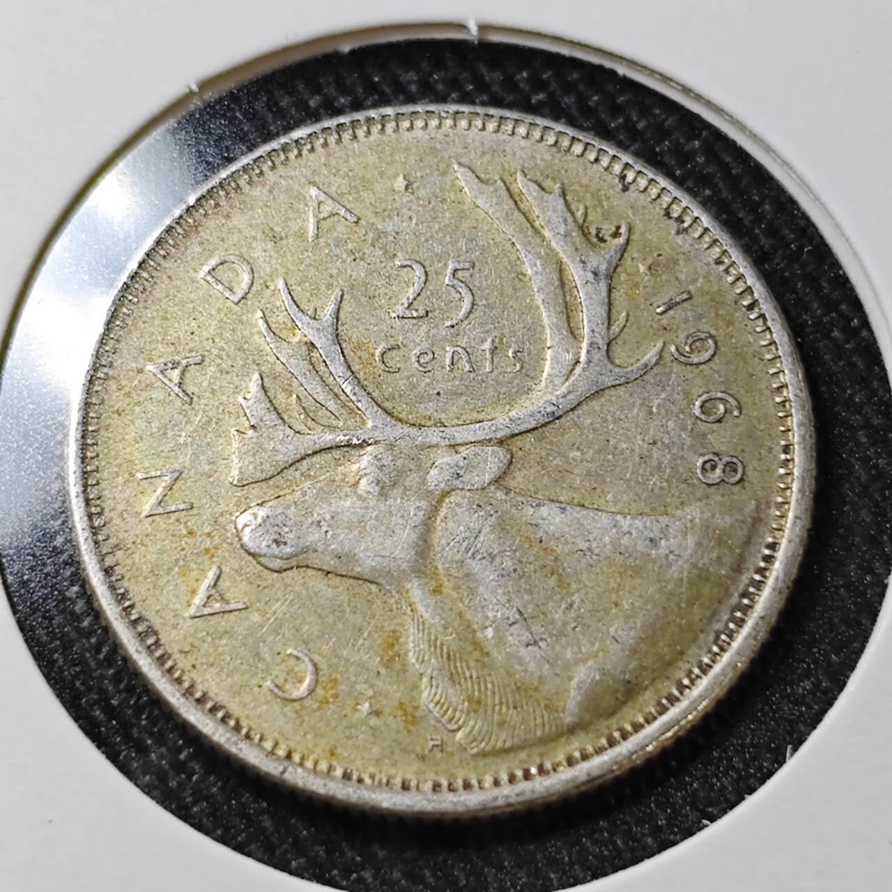 KK钱币收藏小铺  （套币 批量/好品散币 银币）专场  2月预留时间 周末发货  1968加拿大25分银币