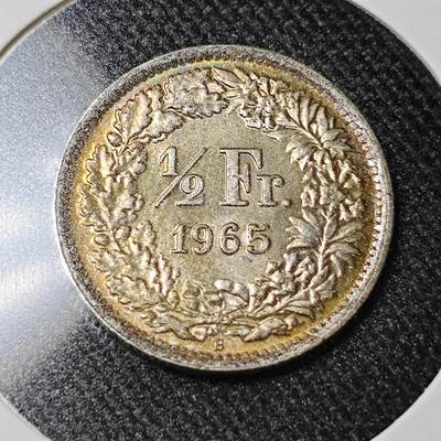 KK钱币收藏小铺  （套币 批量/好品散币 银币）专场  2月预留时间 周末发货 -  1965瑞士0.5法郎银币 好品