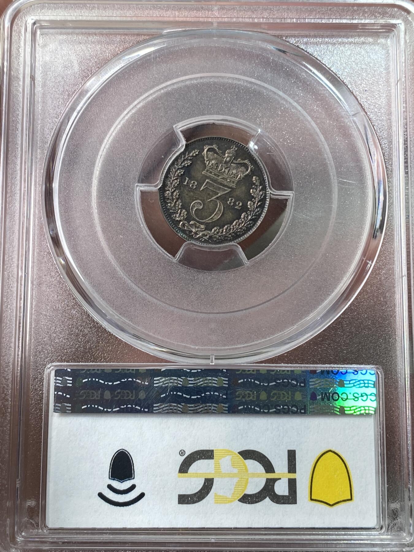 万国钱币拍卖第053期【万国秋季大拍上●周五周六两场连拍】 PCGS PL65 1882年英国维多利亚女皇濯足币3便士银币 类镜面天鹅绒彩好状态