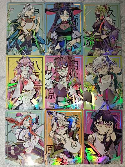 花开卡拍第43期（10月19号周日截拍，品控勿拍!!!拍品不寄存，运费5元，自制卡难免瑕疵，可能存在轻微撞角爆边等出厂瑕疵，品控介意勿拍！） - 殿兔卡牌 原神收藏第二弹彩闪套 9张