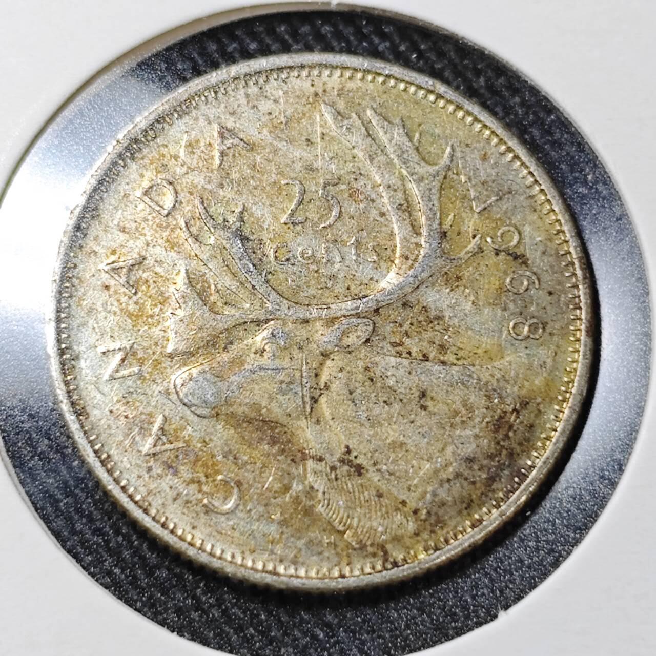 KK钱币收藏小铺  （套币 批量/好品散币 银币）专场  2月预留时间 周末发货  1968加拿大25分银币