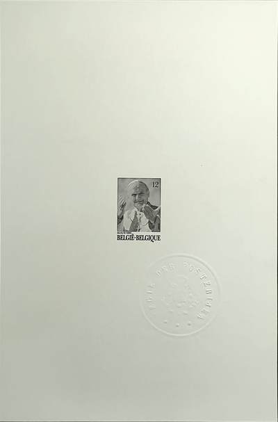 ↓君缘收藏626期☞钱币邮品↓无佣金、可寄存、满30元包邮  - 比利时邮票，1985年教皇保罗二世黑印样带钢印